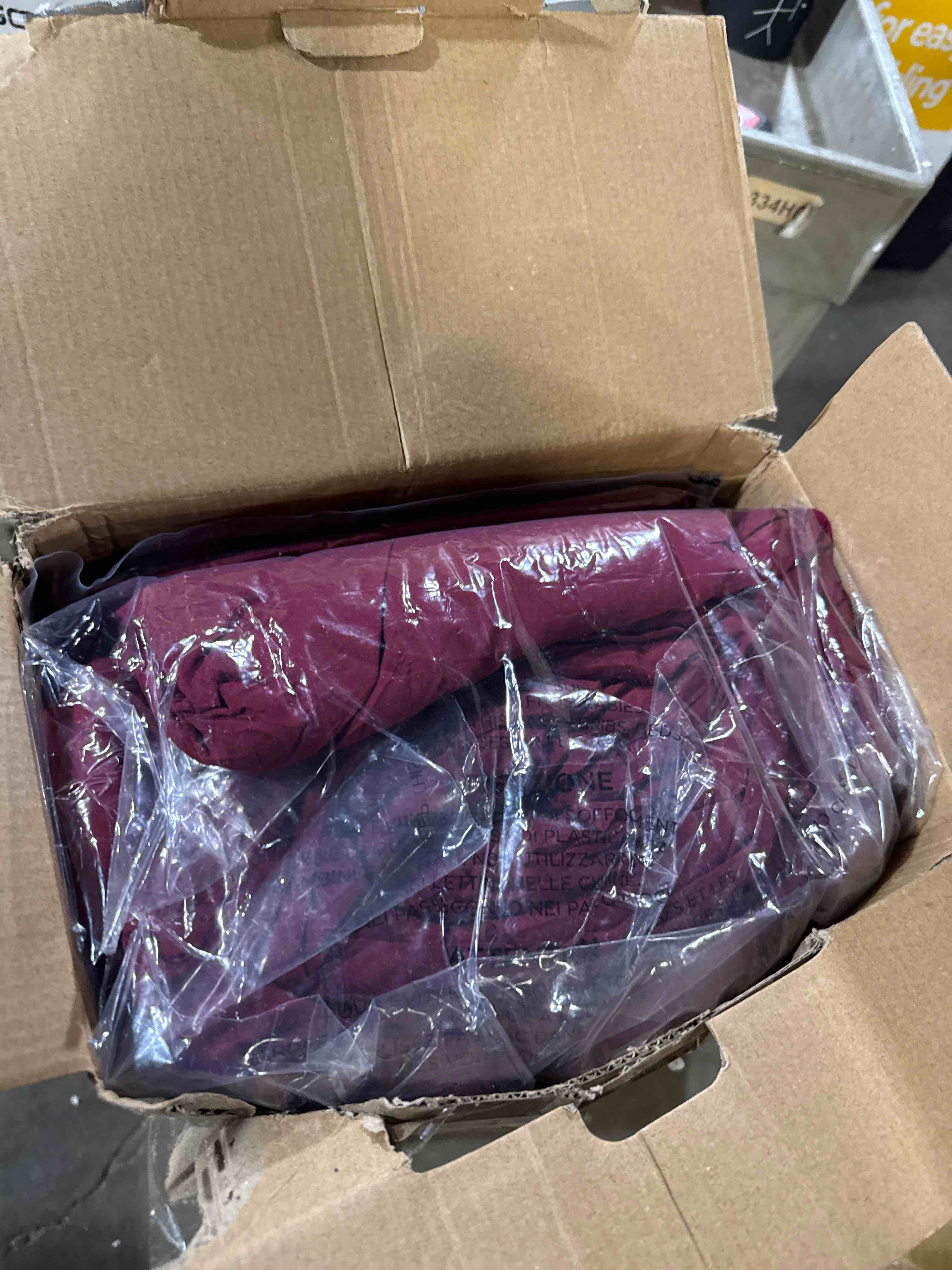 Condition photo showing New/Like New for Bedsure Full Size Comforter Sets - Bedding Sets Full 7 Pieces, Pintuck Bed in a Bag Burgundy Bed Set with Comforter, Sheets, Pillowcases & Shams Full 27 - Burgundy