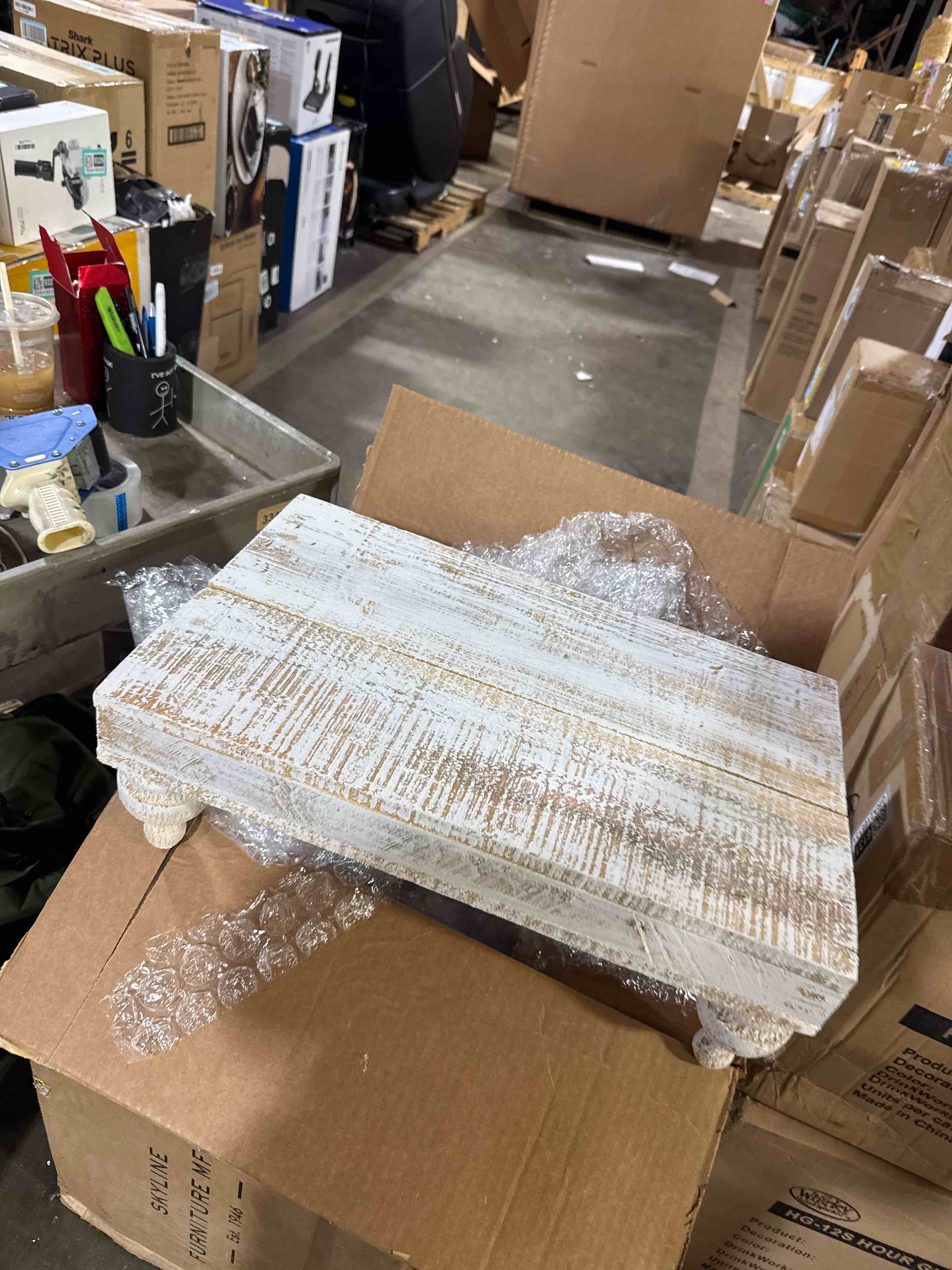 Condition photo showing New/Like New for Wholesale Clemson-20x12 inch-Cake Table-Display-Reclaimed Wood-White