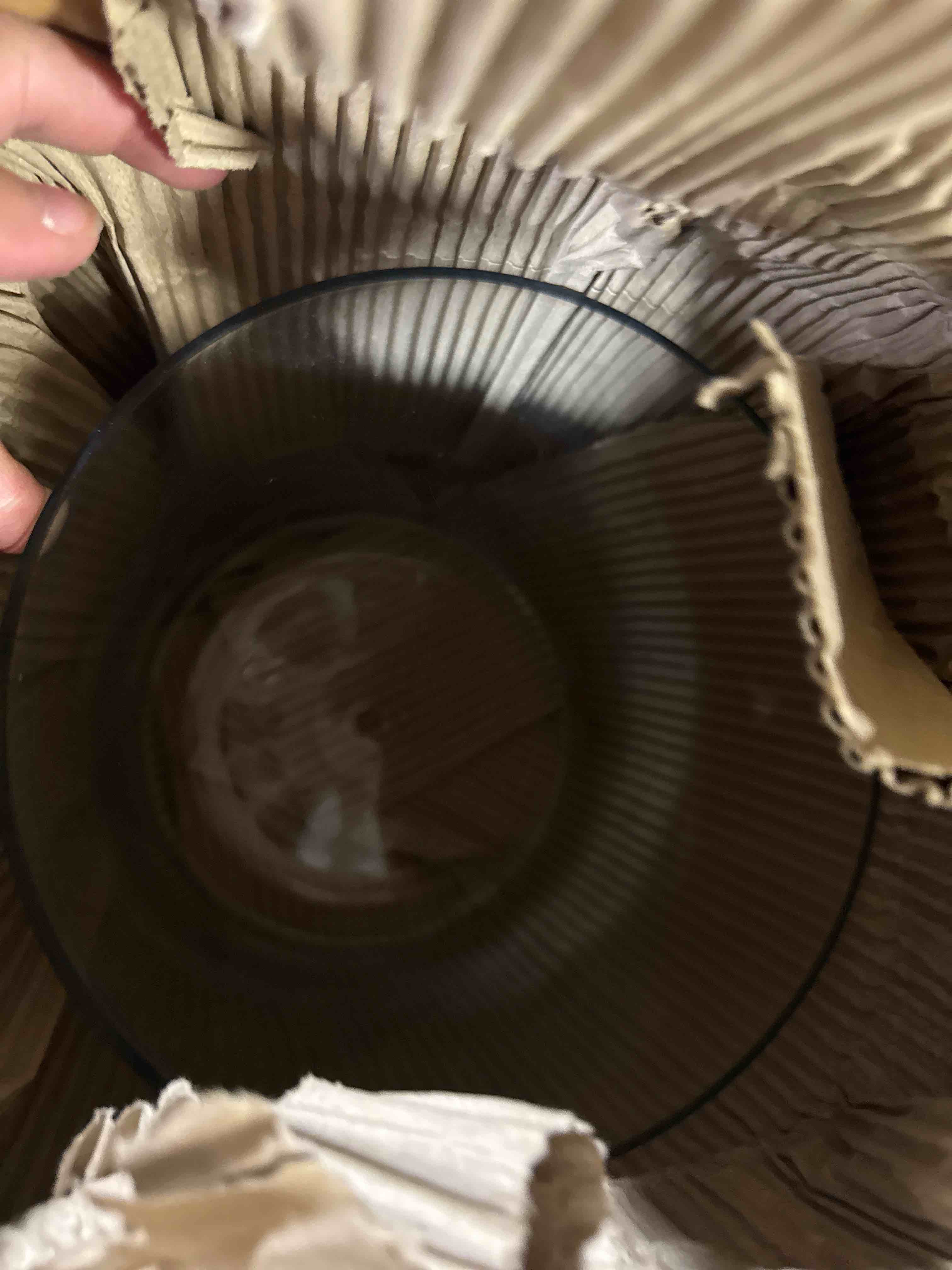 Condition photo showing New/Like New for Large Hand-Blown Glass Planter with Drainage Hole and Saucer 