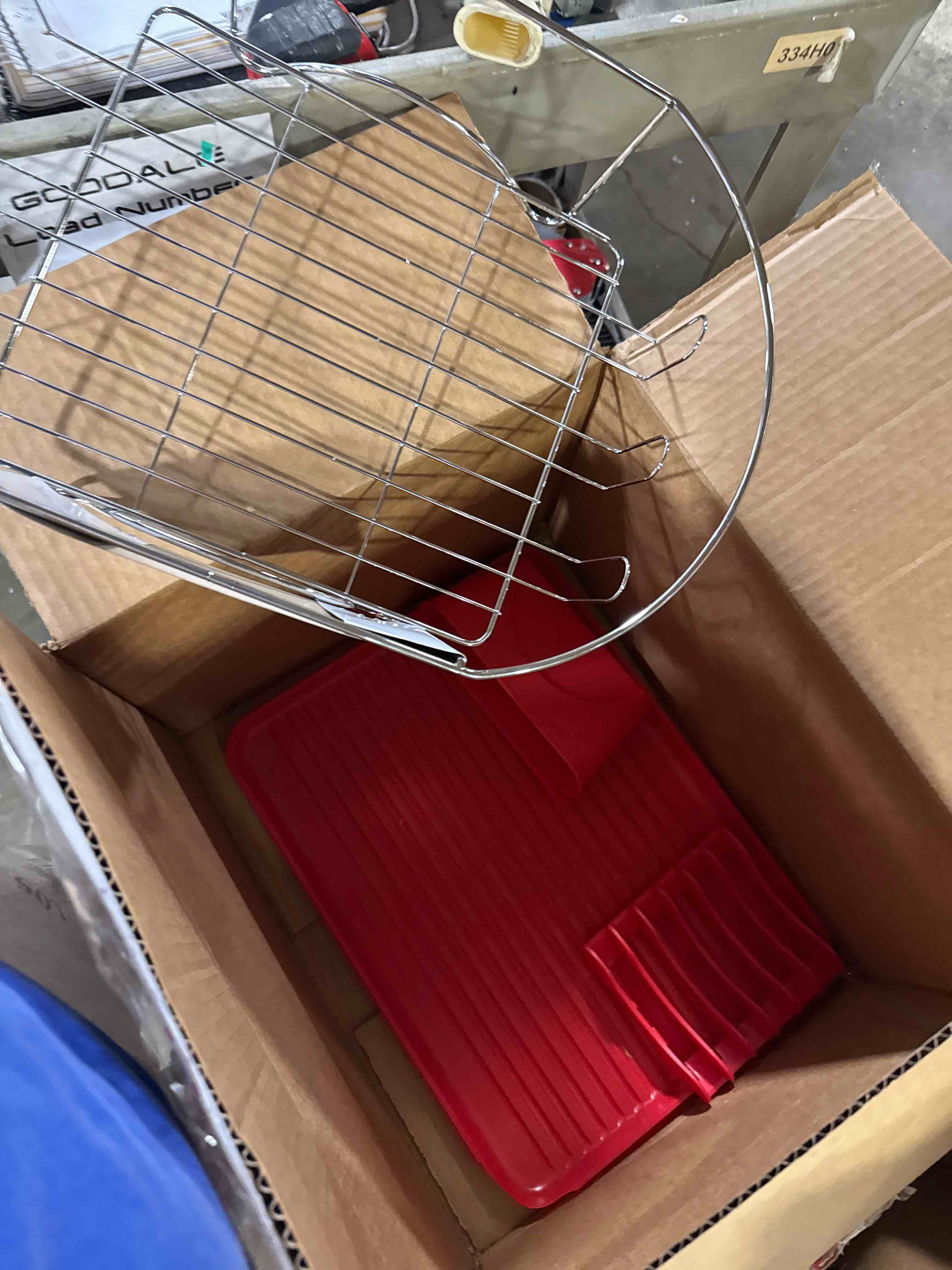 Condition photo showing New/Like New for Megachef Mega Chef 17  Dish Rack Red/Silver (92596409M) 93596409M