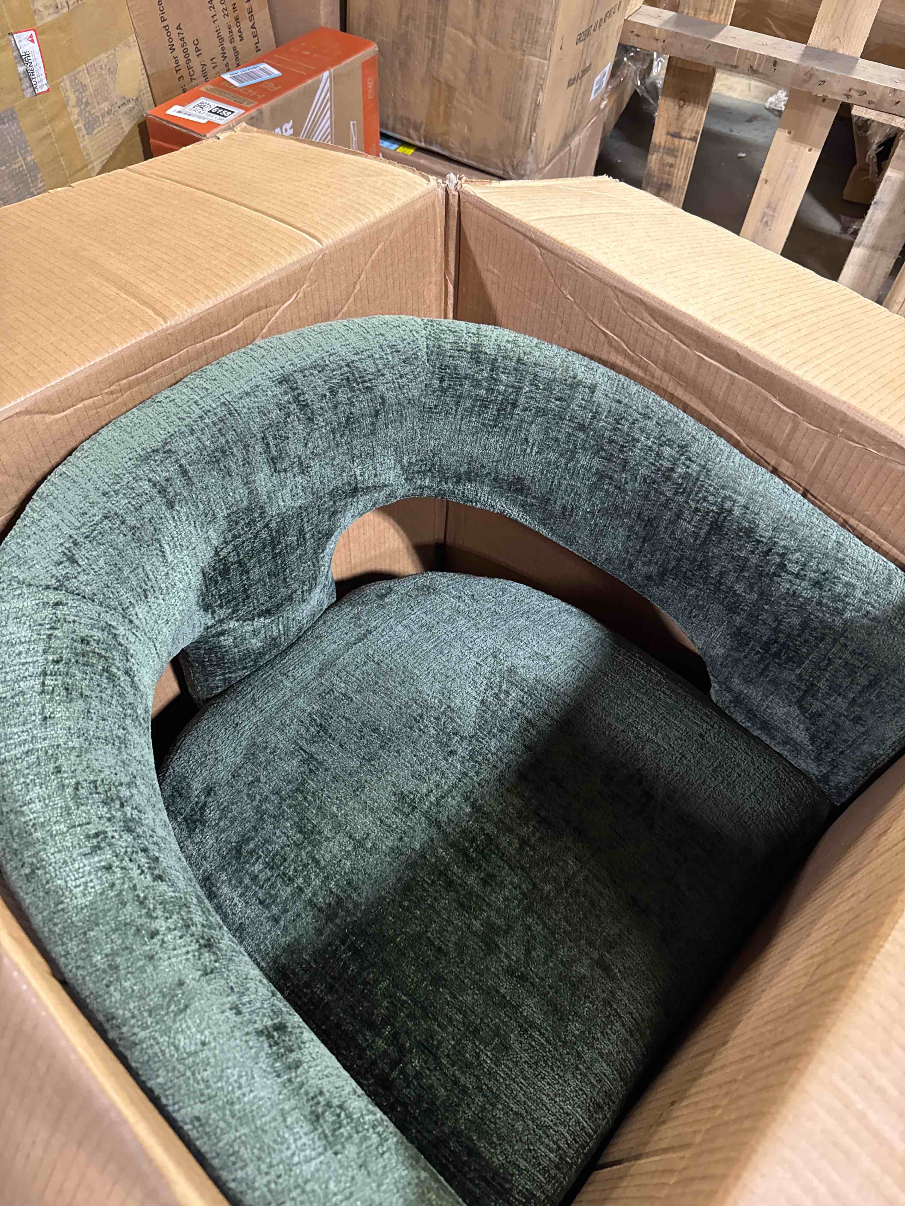 Condition photo showing New/Like New for Darlington Chenille Upholstered Dining Arm Chair 