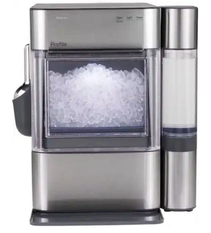 ge profile - opal 2.0 ultra nugget ice maker with side tank and scale inhibiting filter - stainless steel