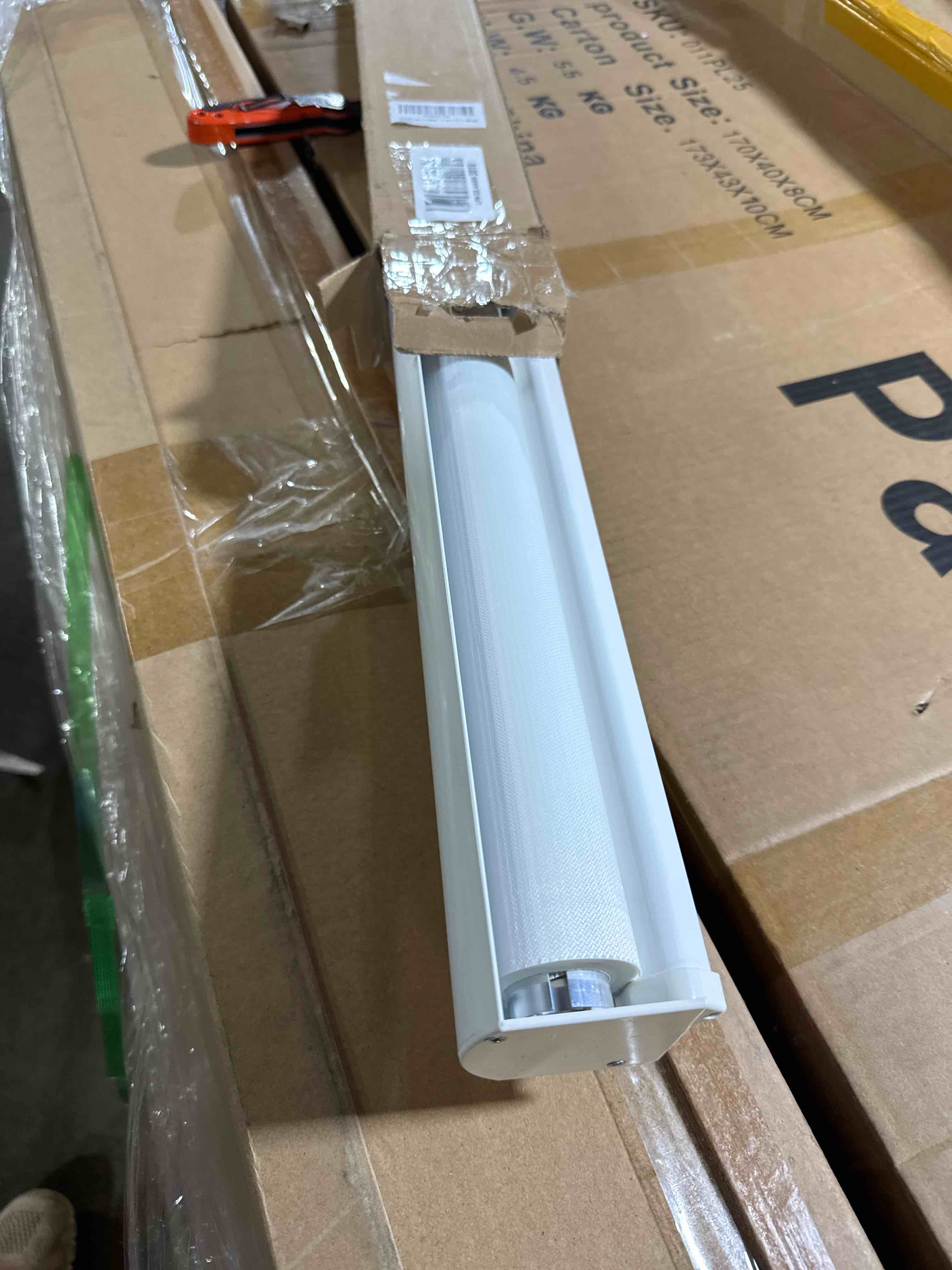 Condition photo showing New/Like New for ChrisDowa Cordless Zebra Blinds for Windows, Dual Layer Free-Stop Light Filtering Window Roller Shades, Pull Down Privacy Zebra Shades for Home, Office, Bedroom, Door (60" W x 72" H, White) 60"W x 72"H White