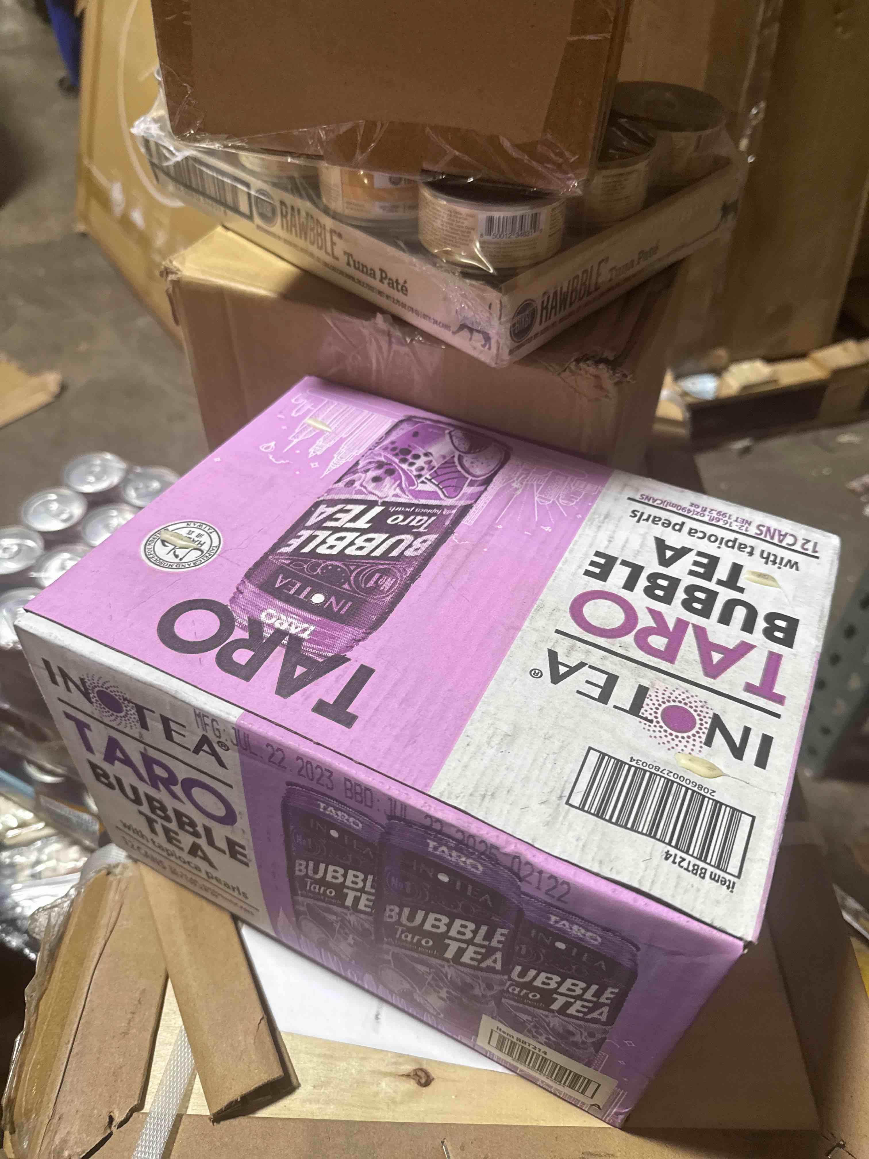 Condition photo showing New/Like New for Inotea, Bubble Milk Tea Taro With Tapioca Pearls, 16.6 Oz (Case Of 12)