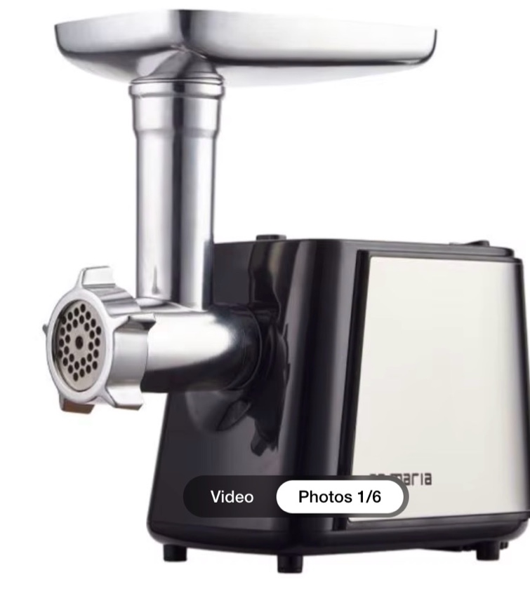 De Maria MGB-05 250ml High Efficiency 500W Stainless Steel Electric Meat Grinder Kibbe Maker Safe Quiet Household