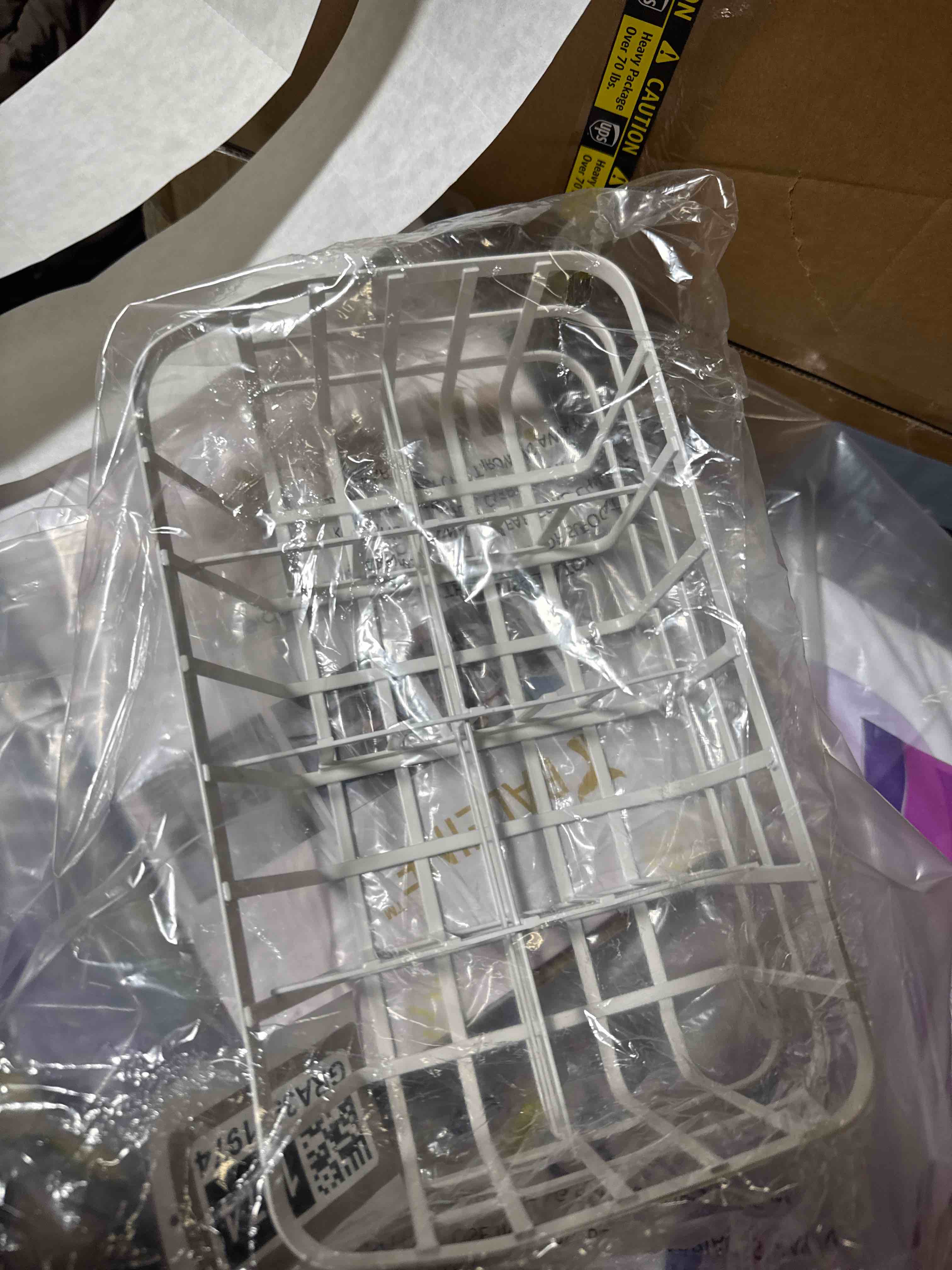 Condition photo showing New/Like New for Tea Bag Organizer Caddy - Metal Tea Box Storage Holder for Cups, Pods, Packets, Condiment Accessories - White