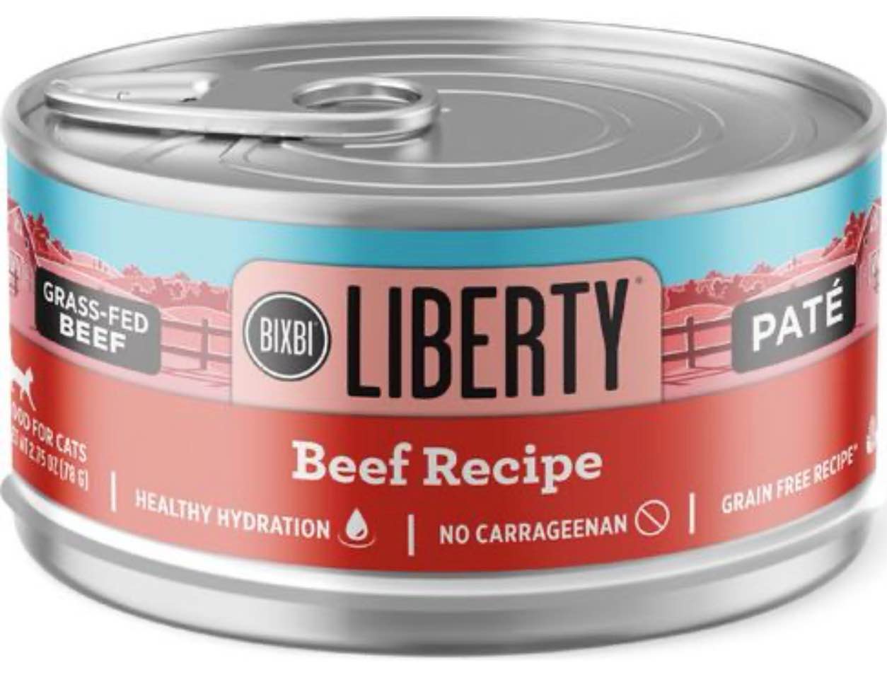 BIXBI Liberty Beef Pate Recipe Grain-Free Wet Cat Food, 2.75-oz can, case of 24