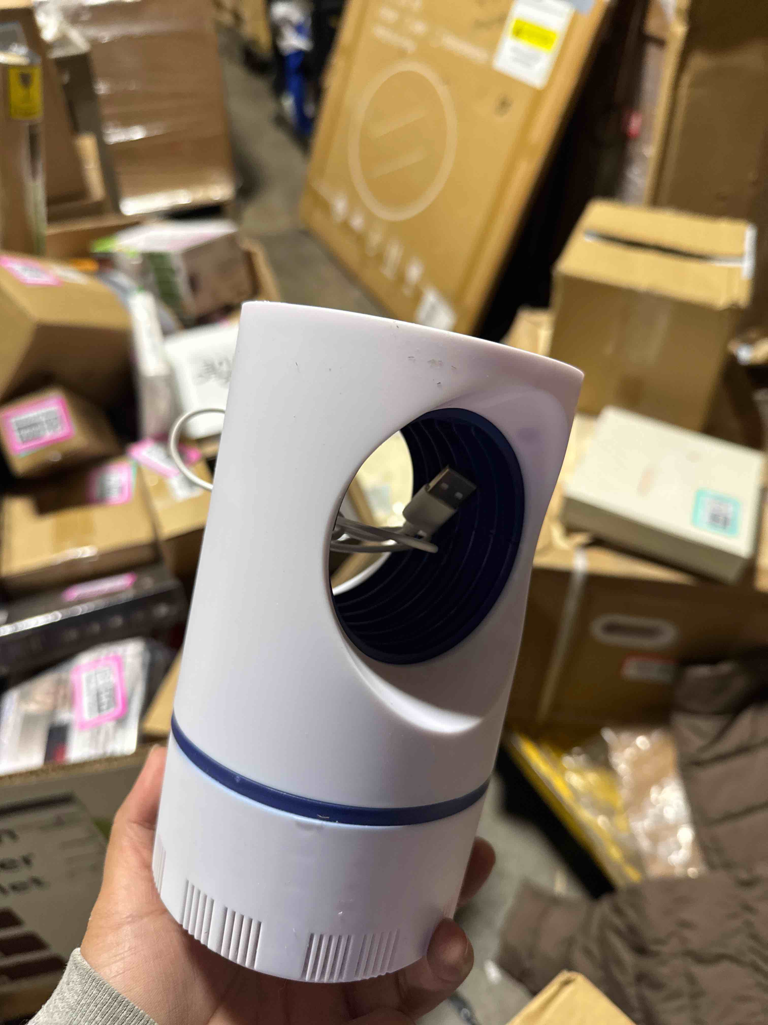 Condition photo showing New/Like New for Fruit Fly Trap Flying Insect Traps Fan Powered Indoor Bug Catcher for Mosquitoes Gnats Fruit Flies Mosquito Killer Effective Blue Light (1, White) White 1