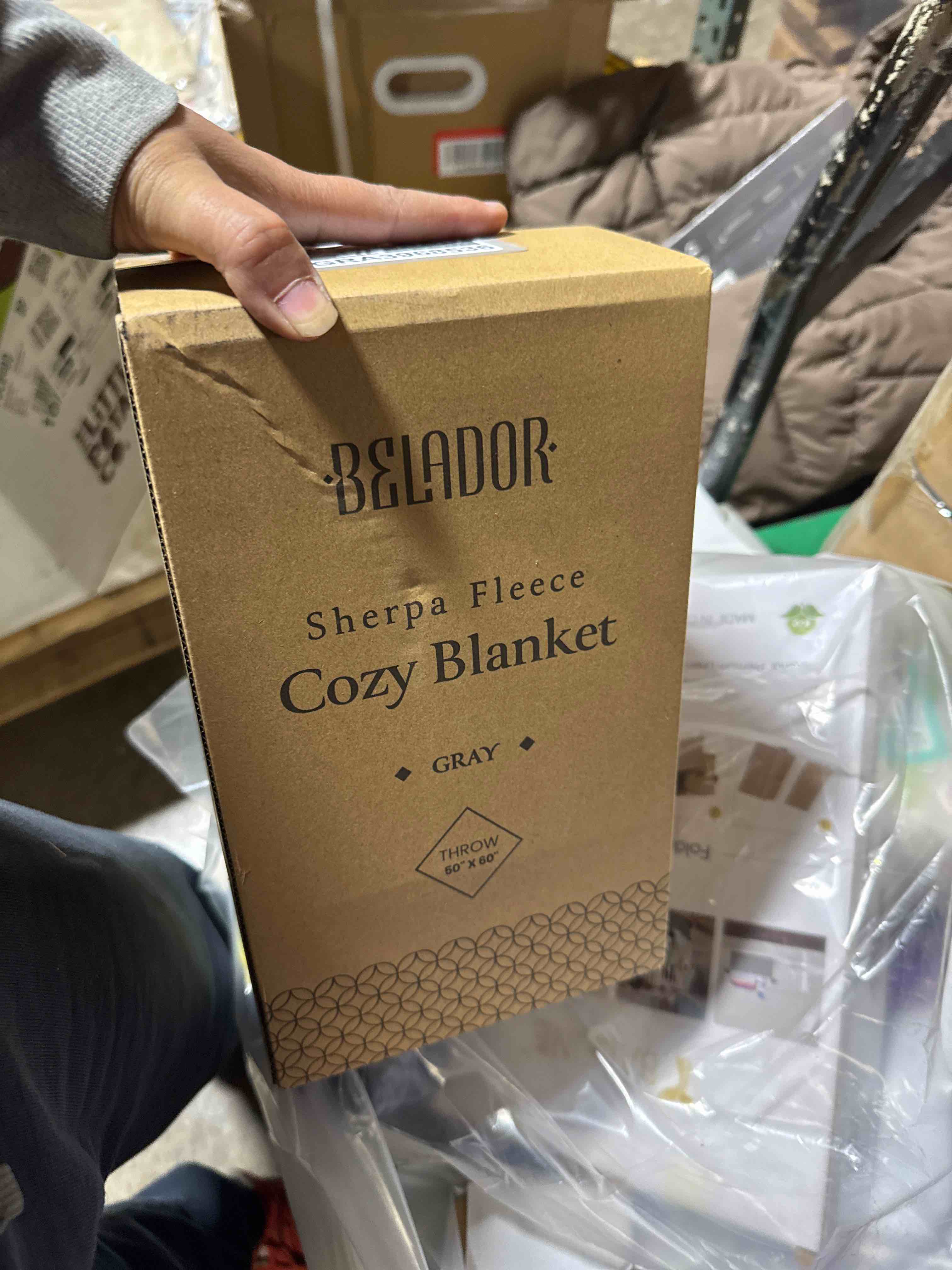Condition photo showing New/Like New for BELADOR Throw Blanket - Fleece Blankets 50"x60" - Soft Blanket with Sherpa Reverse Fluff - Travel Blanket for Bed, Anti-Static Blankets & Throws - Plush Lightweight Blanket, Cozy Fuzzy Couch Blanket