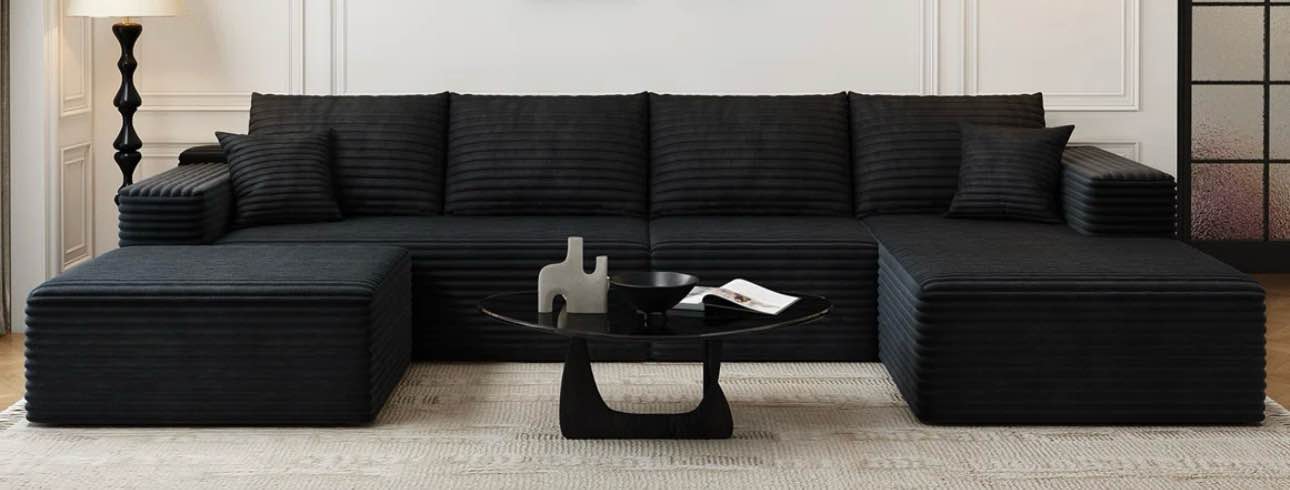 135.4" cloud modular sectional couch with 1 ottoman ( incomplete 2 box total)