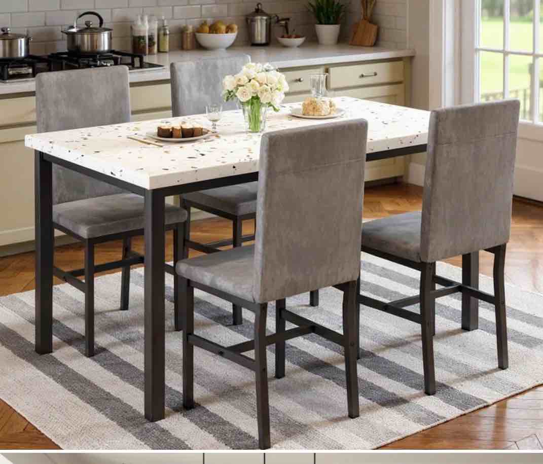 dining table set for 4,5 piece kitchen table and chair set of 4 modern faux marble dining table 
