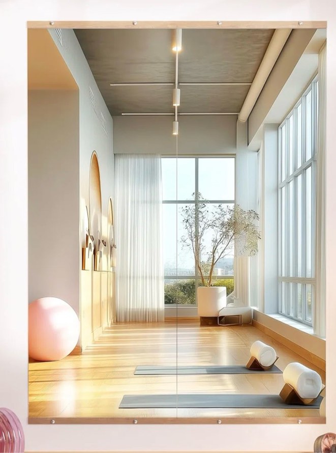 Full Length Rectangle Wall Mirror Home Gym Mirror Dance Studio Mirror Tempered Glass Mirror