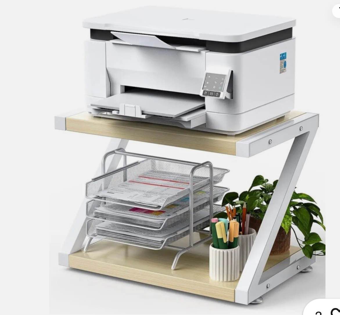 HUANUO Printer Stand, Desktop Stand for Printer, Light Wood ( One in stock is RUSTIC BROWN AND BLACK)