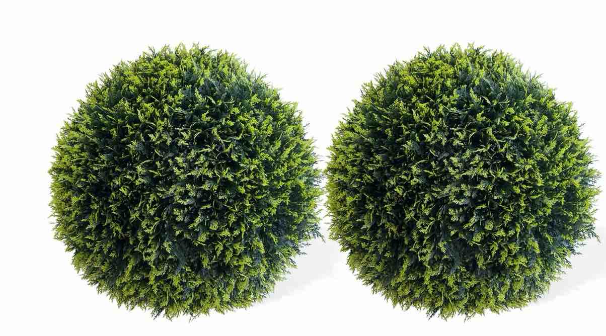 Garvee 23 Inch Artificial Plant Cedar Topiary Balls 2PCS for Outdoor Patio Garden and Indoor Wedding