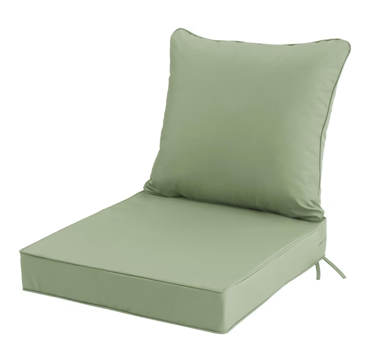 22x22 Inch Patio Chair Cushion with Removable Cover, Outdoor Furniture Cushion - Water-Repellent, Fade-Resistant, Non-Slip Bottom & Straps, Replacement for Lawn, Porch & Deck Chair