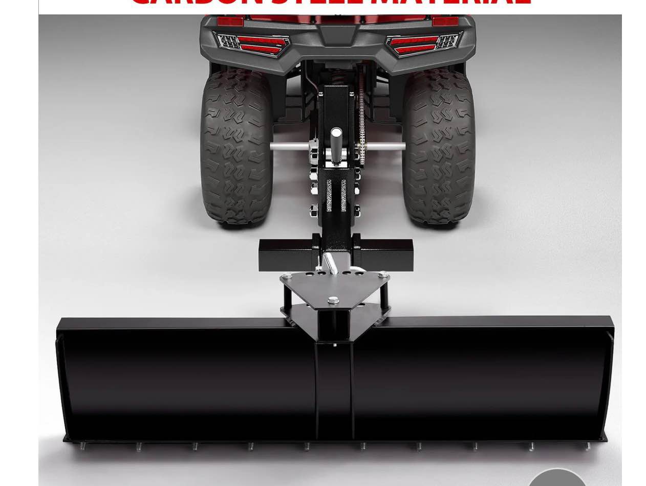 Garvee ATV/UTV 3-Position Blade, Impact Implements Scrape Blade, 5 Adjustable Angles, Universal Compatibility with 2 inch outer diameter Receivers, Driveway Grader, Dirt Ground Leveler, Snow Plow Kit