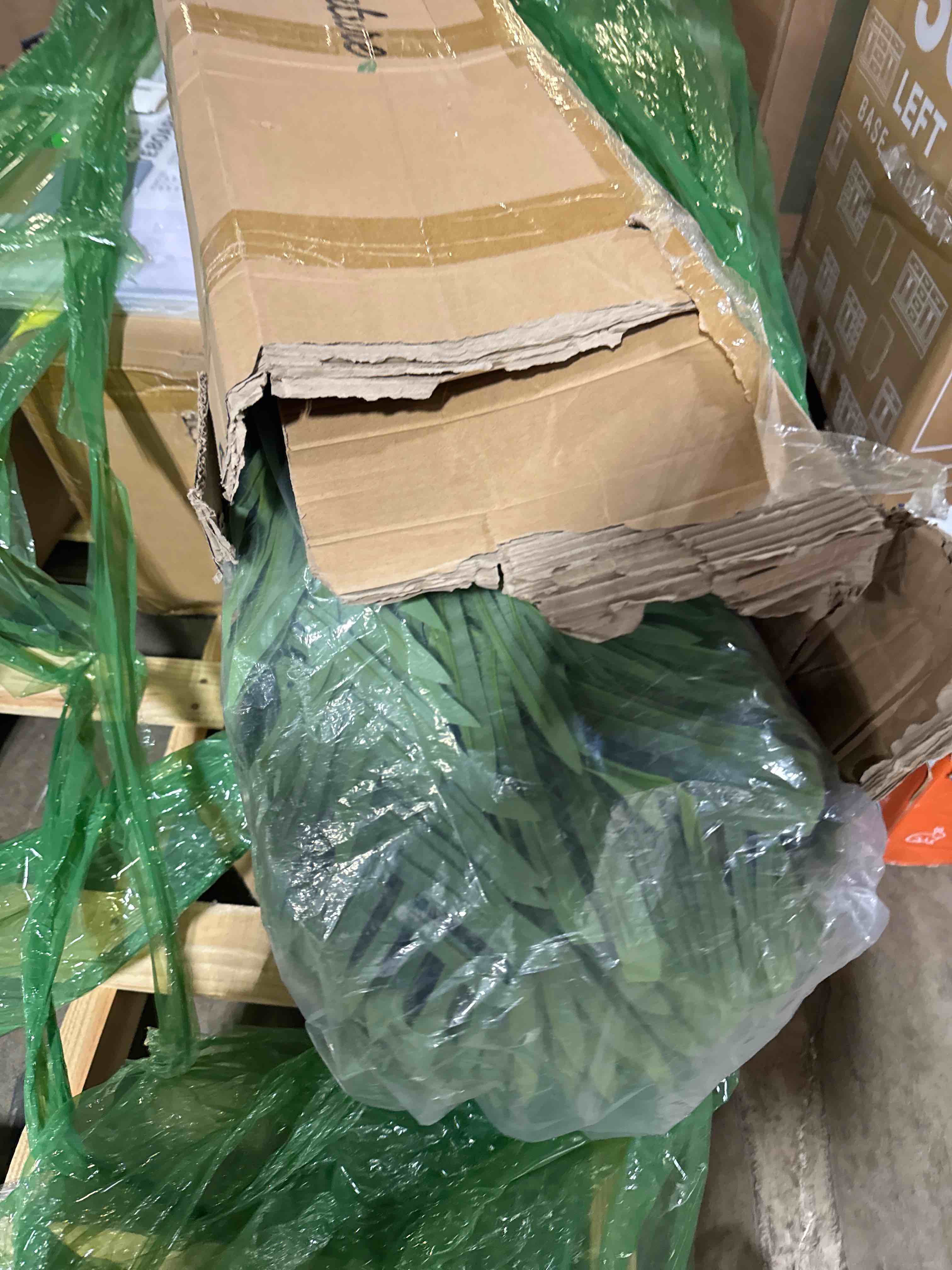 Condition photo showing New/Like New for 8.5ft tall artificial palm tree for outdoors - triple phoenix palm, uv resistant, large fake silk palm tree - perfect for patio, poolside, home indoor aesthetic decor triple phoenix palm 8ft 6in