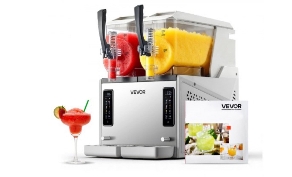 VEVOR Slushie Machine, 3L/100oz x 2 Tank Slushy Machine for Home, No Ice Needed Frozen Drink Maker, Margarita Maker with Self-Cleaning, for Frozen Margaritas, Frappés, Milkshake & More ( Slightly Used)