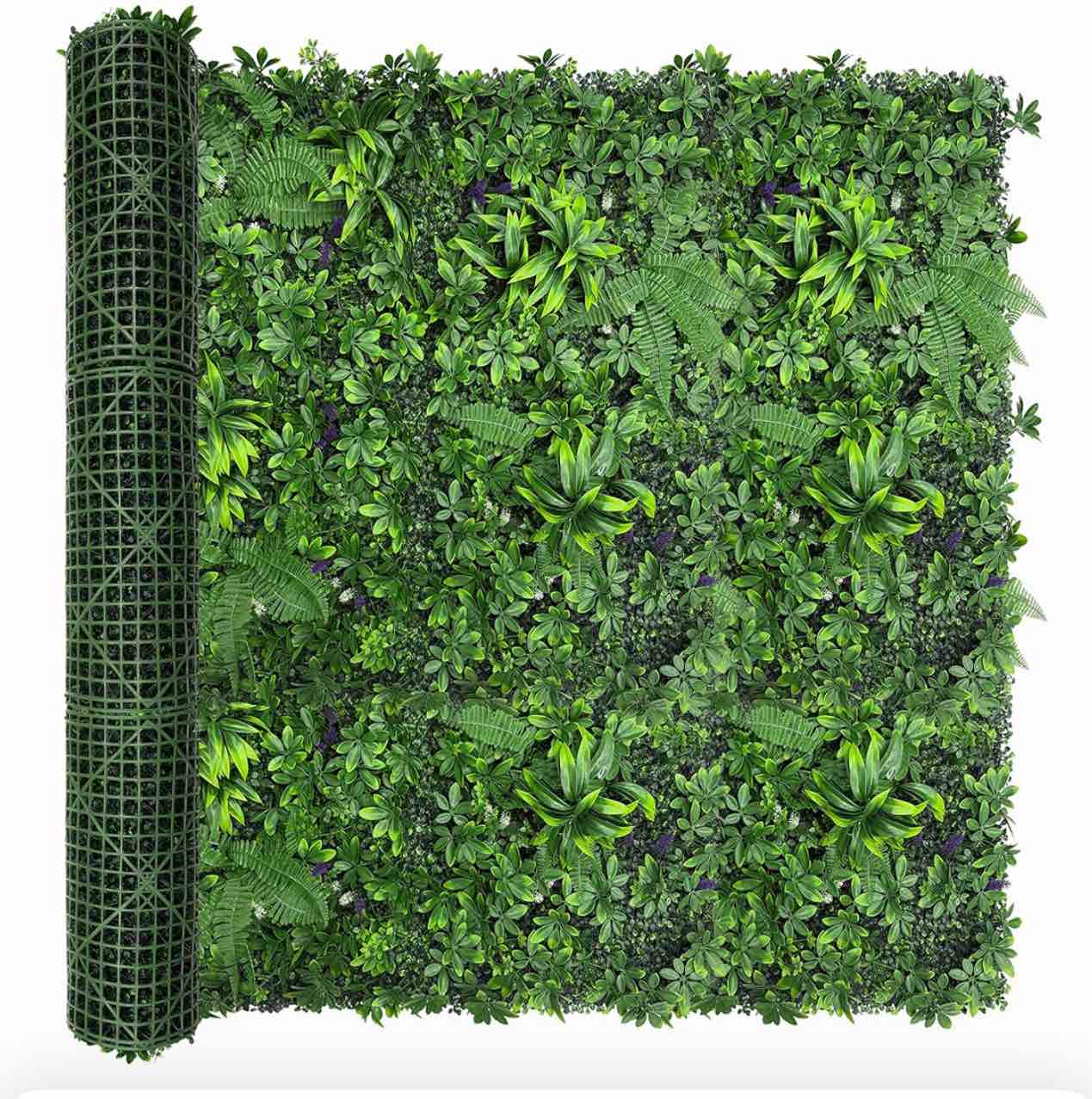 artificial green boxwood grass wall panels: 60"x120"?50sqft? uv protected ivy privacy hedge fence screen for chain link fences indoor,outdoor patio balcony & garden