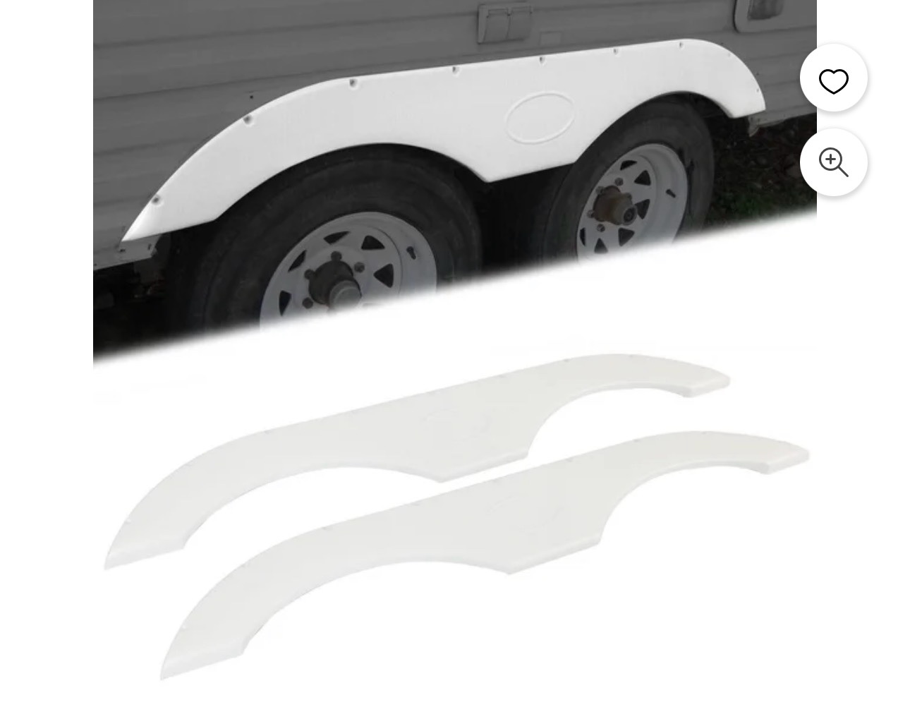 Kojem Tandem Axle Fender Skirt, for RVs Campers and Trailers Pair, White, Universal