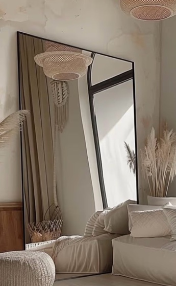 LAY Look at You Oversized Mirror 77" x 38" - Black Frame, Aluminium Explosion-Proof Glass, Full-Length