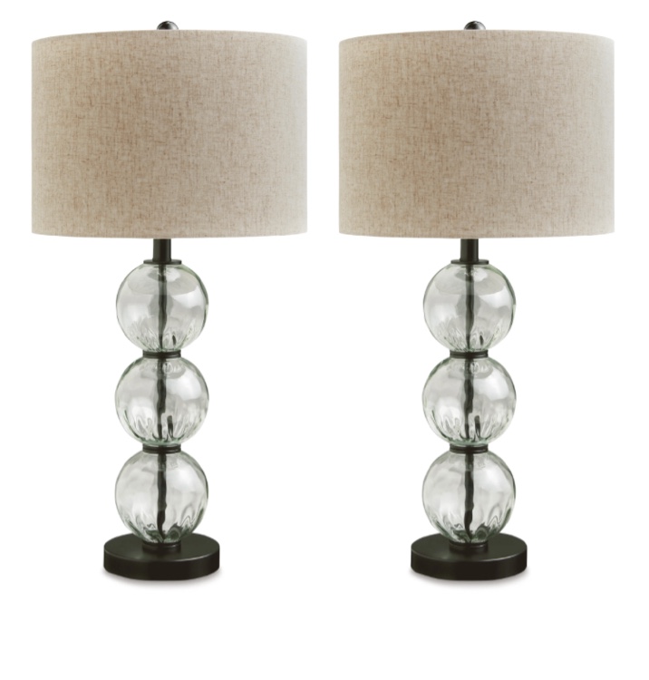 Signature Design by Ashley® Airbal 2-Piece Black/Clear Table Lamp Set