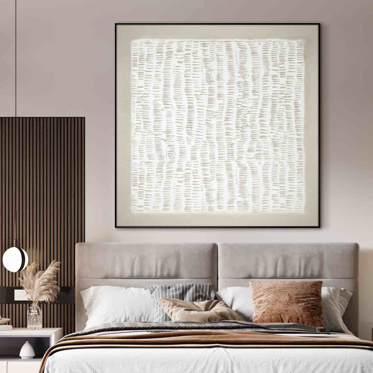 Neutral Abstract Line Design Illustrations Extra Large Framed Wall Art Print Decor (Framed Assembly Required)