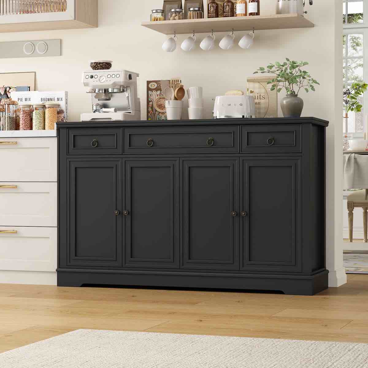 Broadview 54" Sideboard Buffet with Drawers, Dining Cabinet with Adjustable Shelf