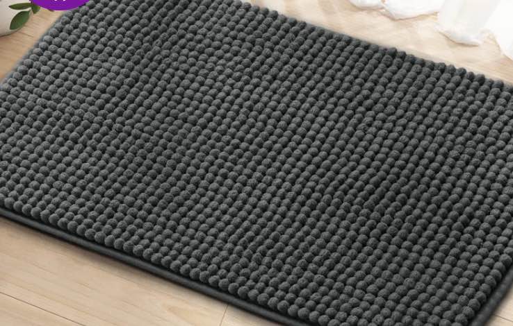 Azriah Luxury Chenille Super Soft Absorbent Microfiber Rectangle Non-Slip Bath Rug