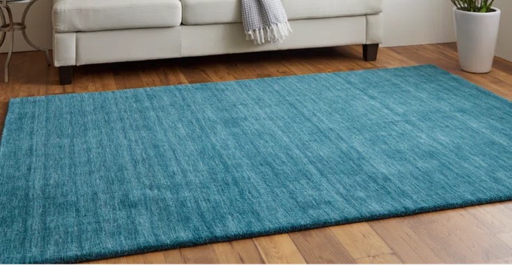 ameia handmade tufted wool teal area rug