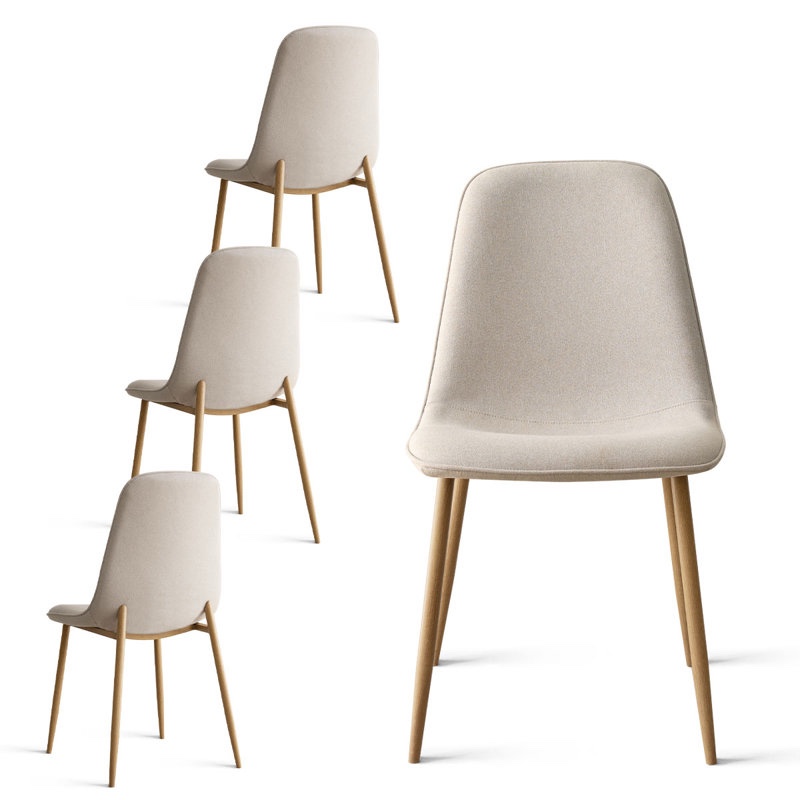 Folmar 19.5" Seat Height Upholstered Full Back Side Chair (Set of 4)