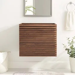 Modway Render 23.5" MDF Wood Wall-Mount Bathroom Vanity Cabinet in Oak