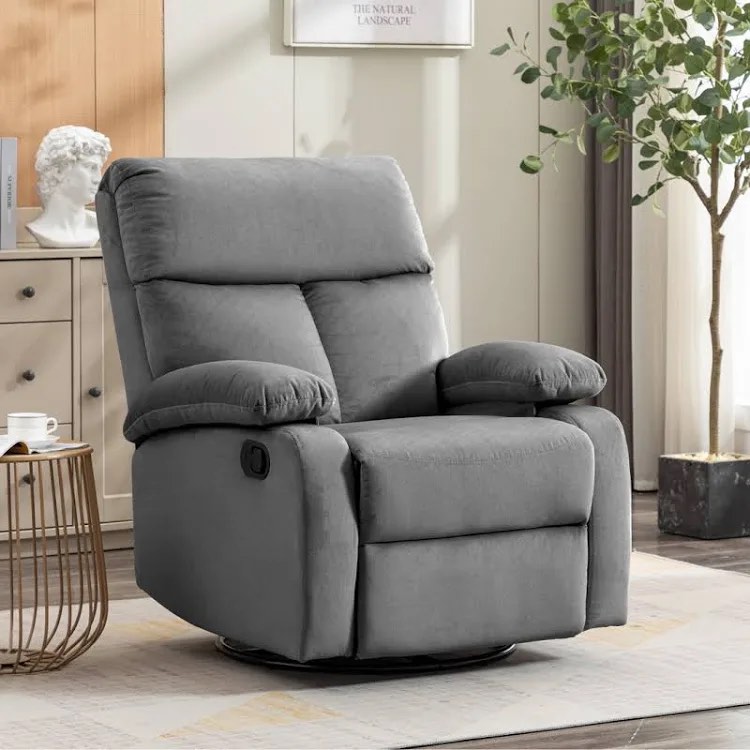 Fraher Velvet Swivel Rocker Recliner Chair