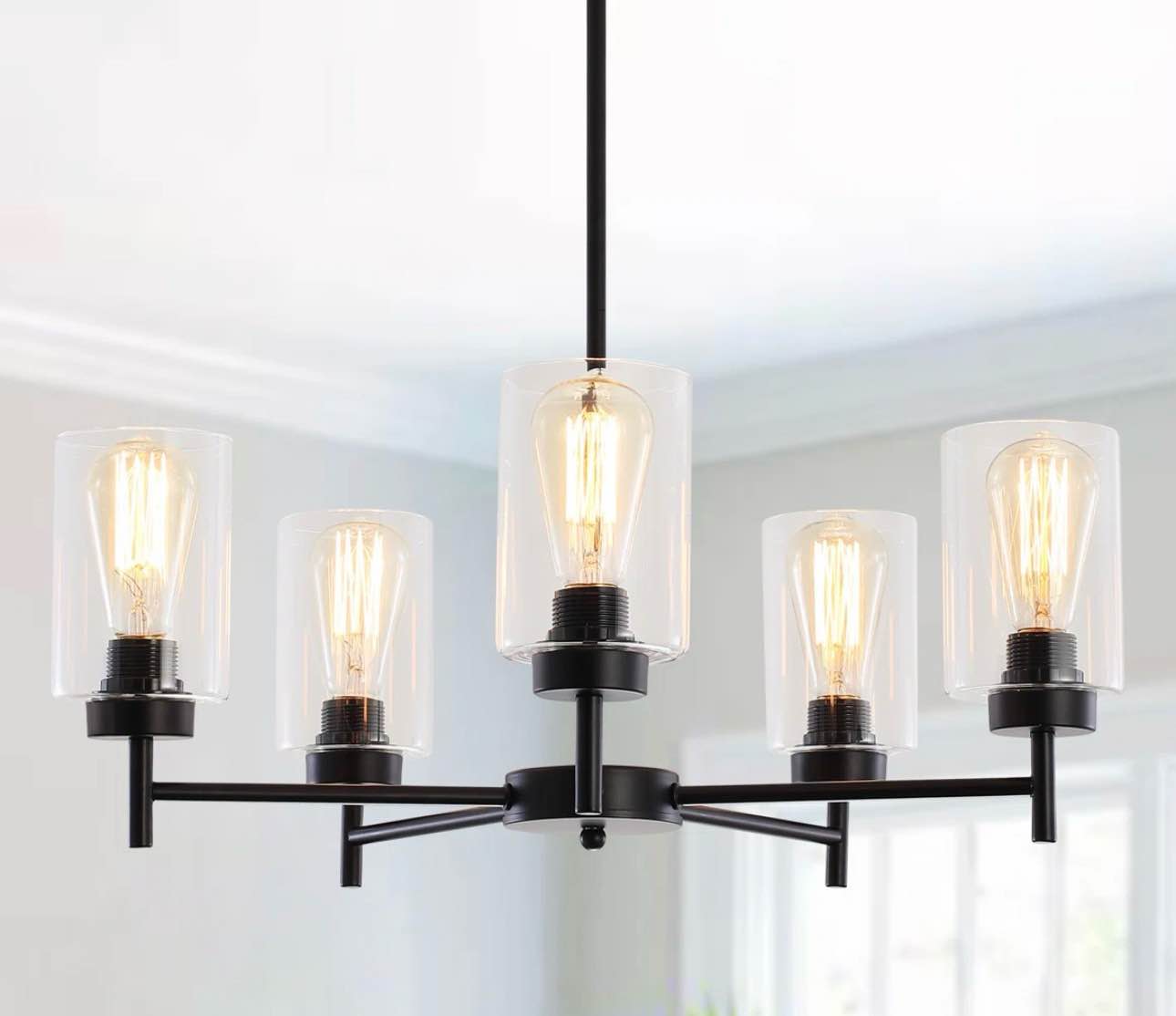 5- Light Dimmable Kitchen Island Modern Linear Chandelier