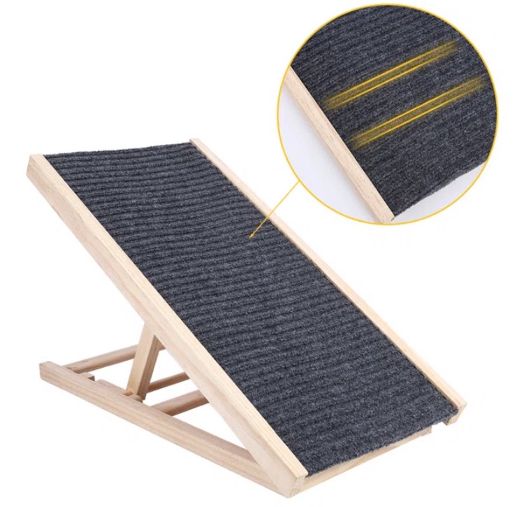 Pet Wooden Ramp Stairs with 2 Adjustable Heights 
