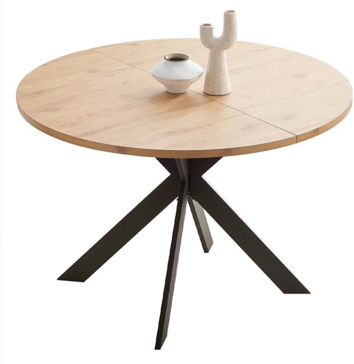 Kadison 46.4" MDF Round Dining Table with Carbon Steel Legs (4-6 Seats)