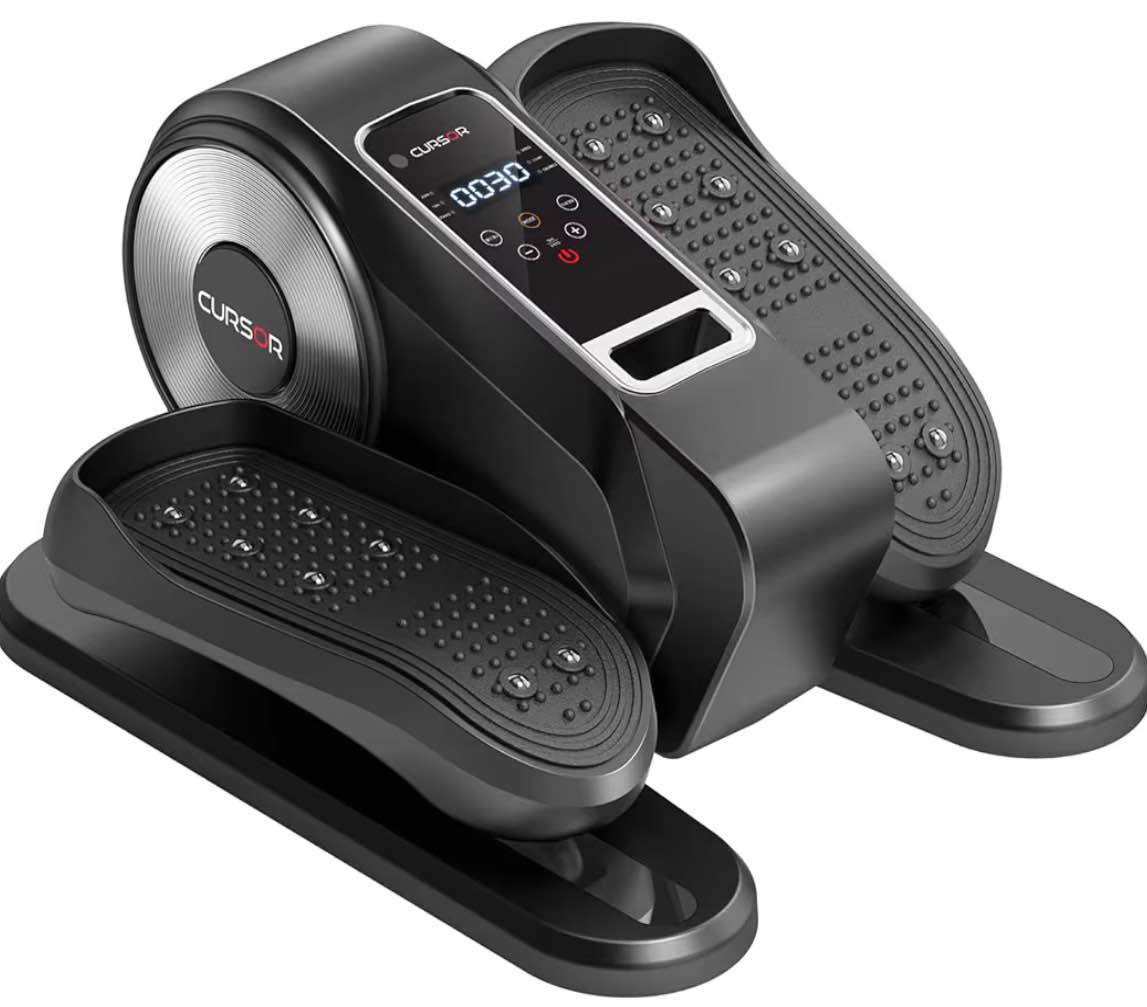 Under Desk Elliptical Machine, Electric Leg Exerciser as Seen on Tv for Seniors, Quiet Portable Seated Pedal Exerciser with Remote Control, 12 Speeds, Auto & HR Mode for Home Office