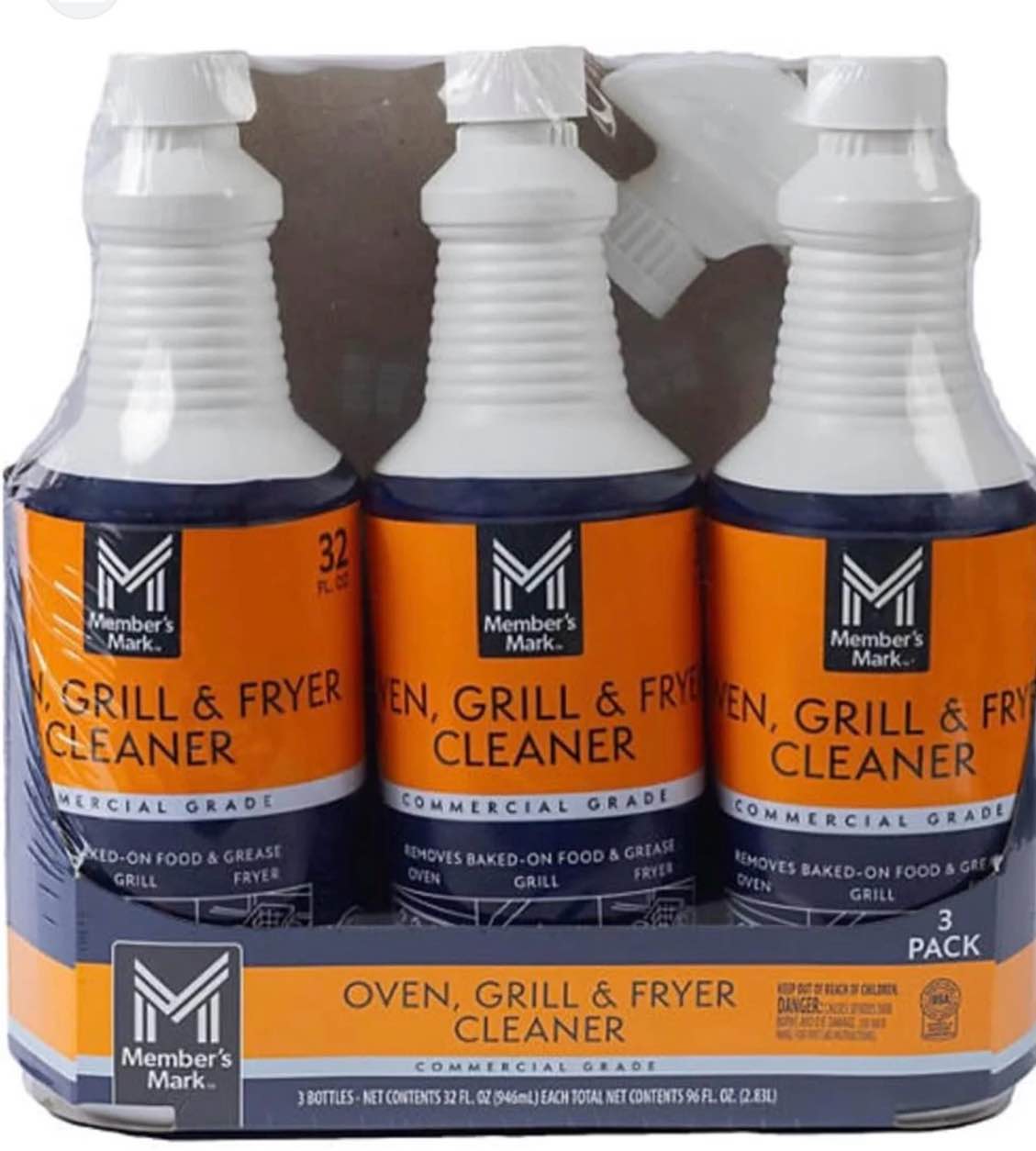 member's mark commercial oven, grill and fryer cleaner, 32 oz., 3 pk.