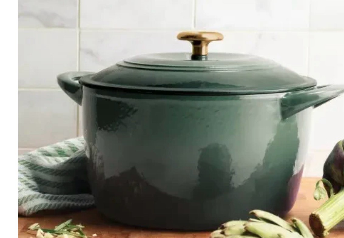 Tramontina Enameled Cast Iron 7-quart Dutch Oven - Spruce With Gold Knob