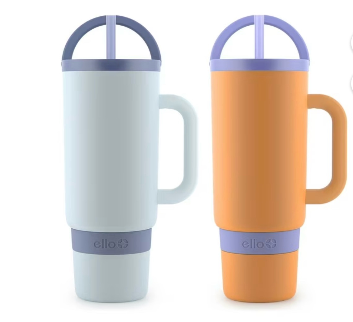 ello port 40-oz. stainless steel tumbler with handle, 2-pack, assorted colors