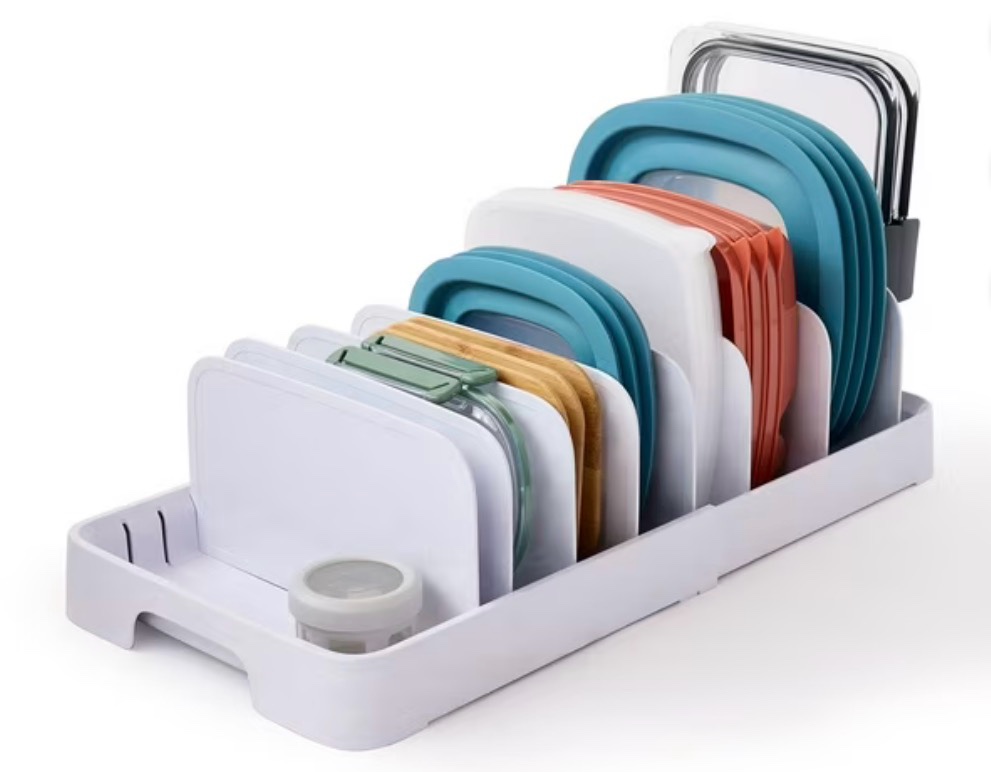 youcopia storalid food container lid organizer, 40-lid capacity