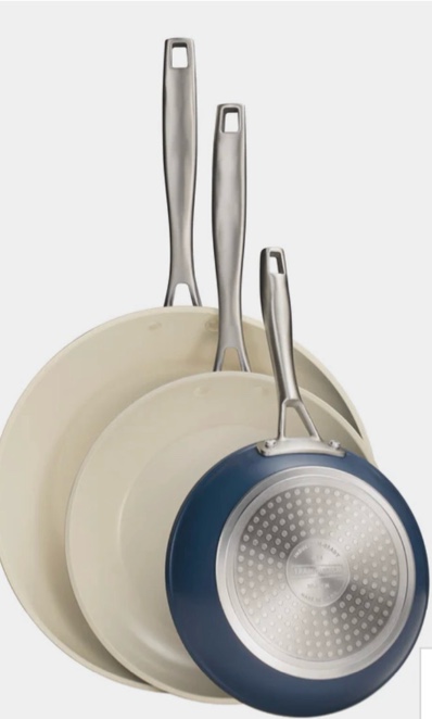 cold forged 3-pack fry pans with ceramic interior