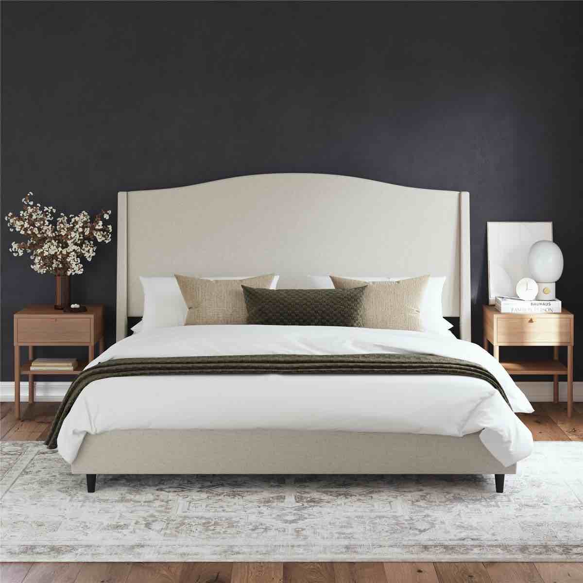Oakley Wingback Upholstered Bed