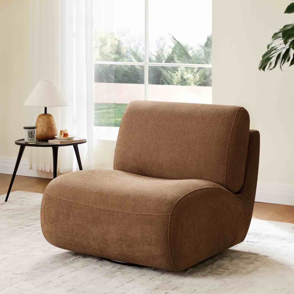 nita 33'' swivel upholstered accent chair