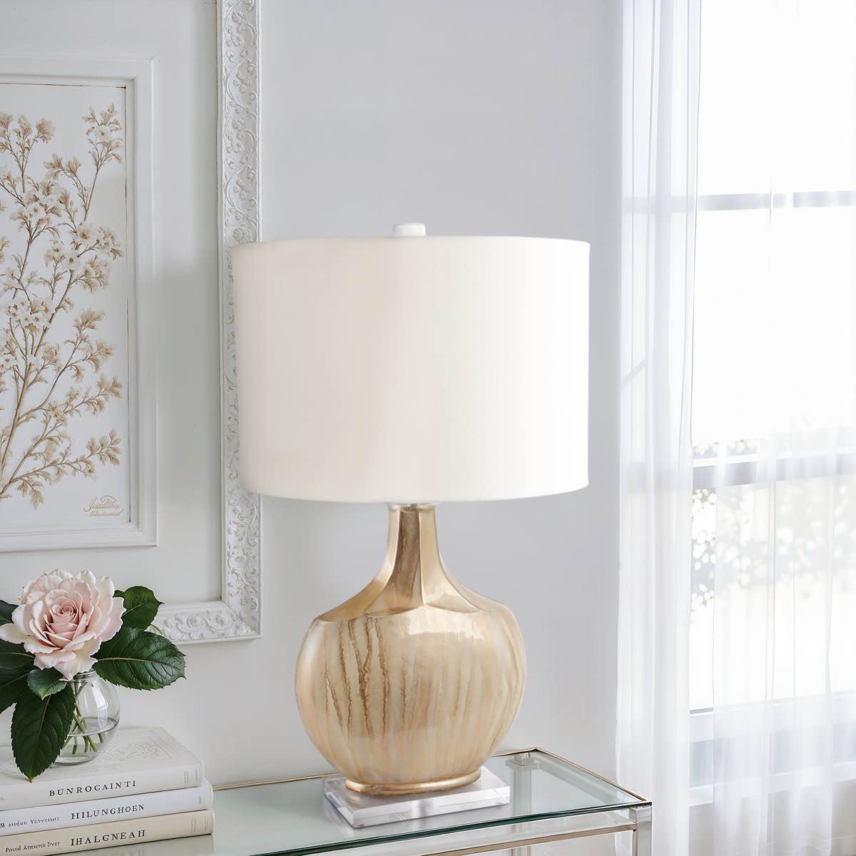 Sagebrook Home 32" Frances Handfinished Glass Table Lamp