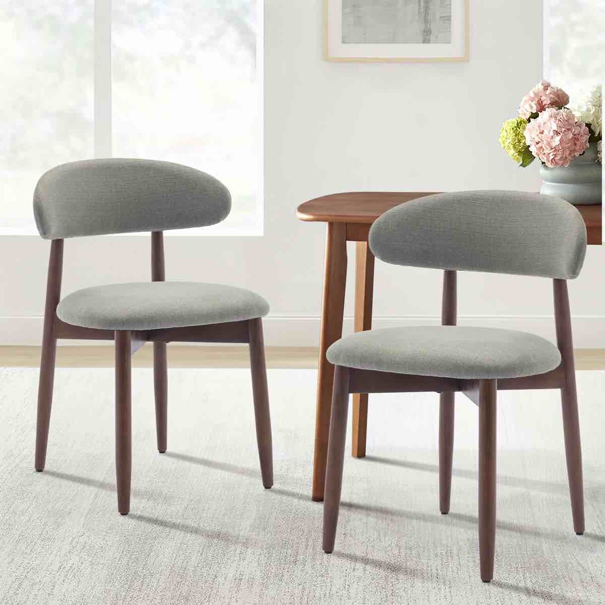 Upholstered Solid Wood Dining Chair Side Chair (Set of 2)