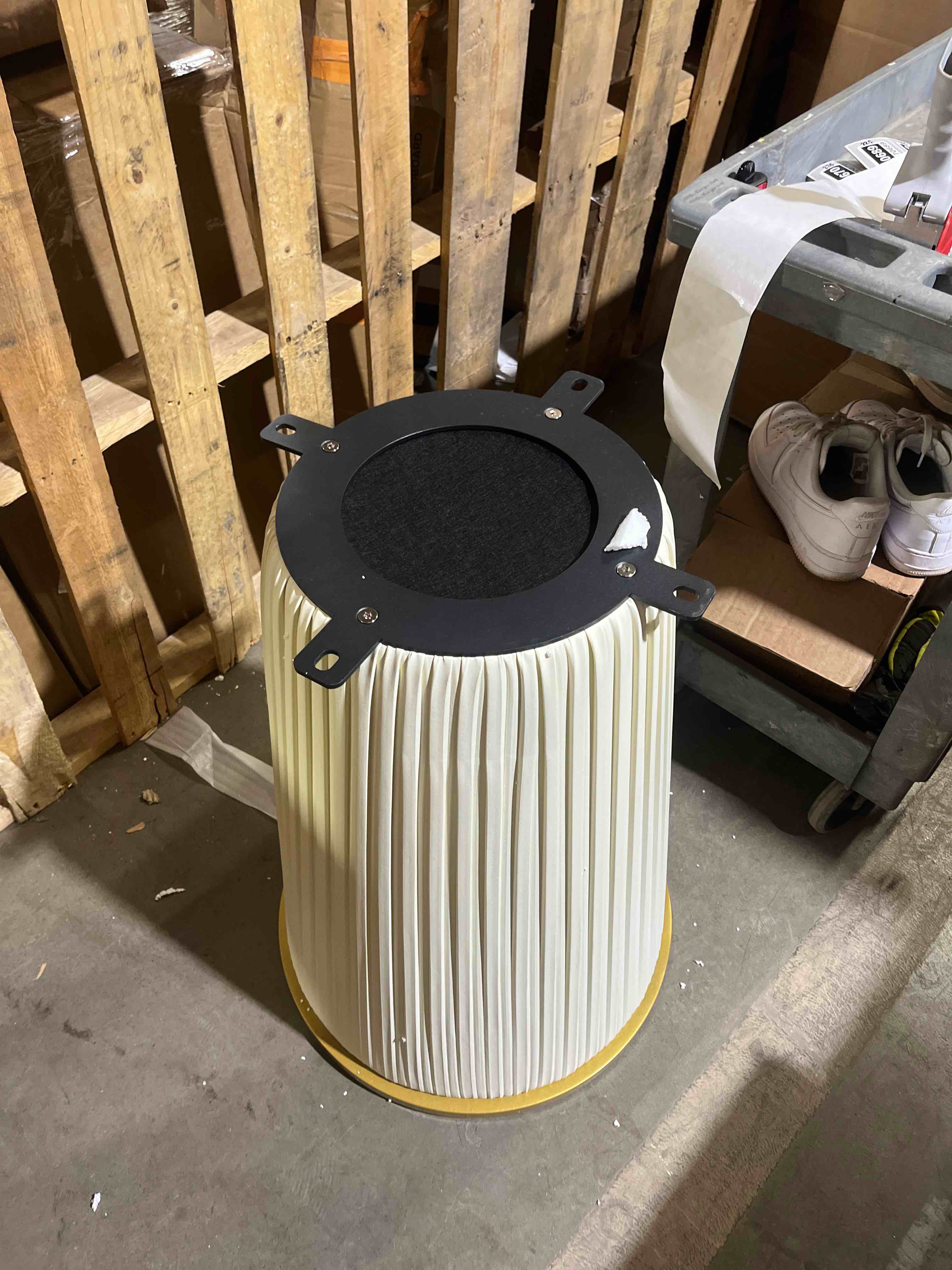 Condition photo showing As Is for 53" Round Dining Table base only Set for 4 with Chairs, Modern 5 Pieces Dining Table Set, Sintered Stone Round Kitchen Table base only