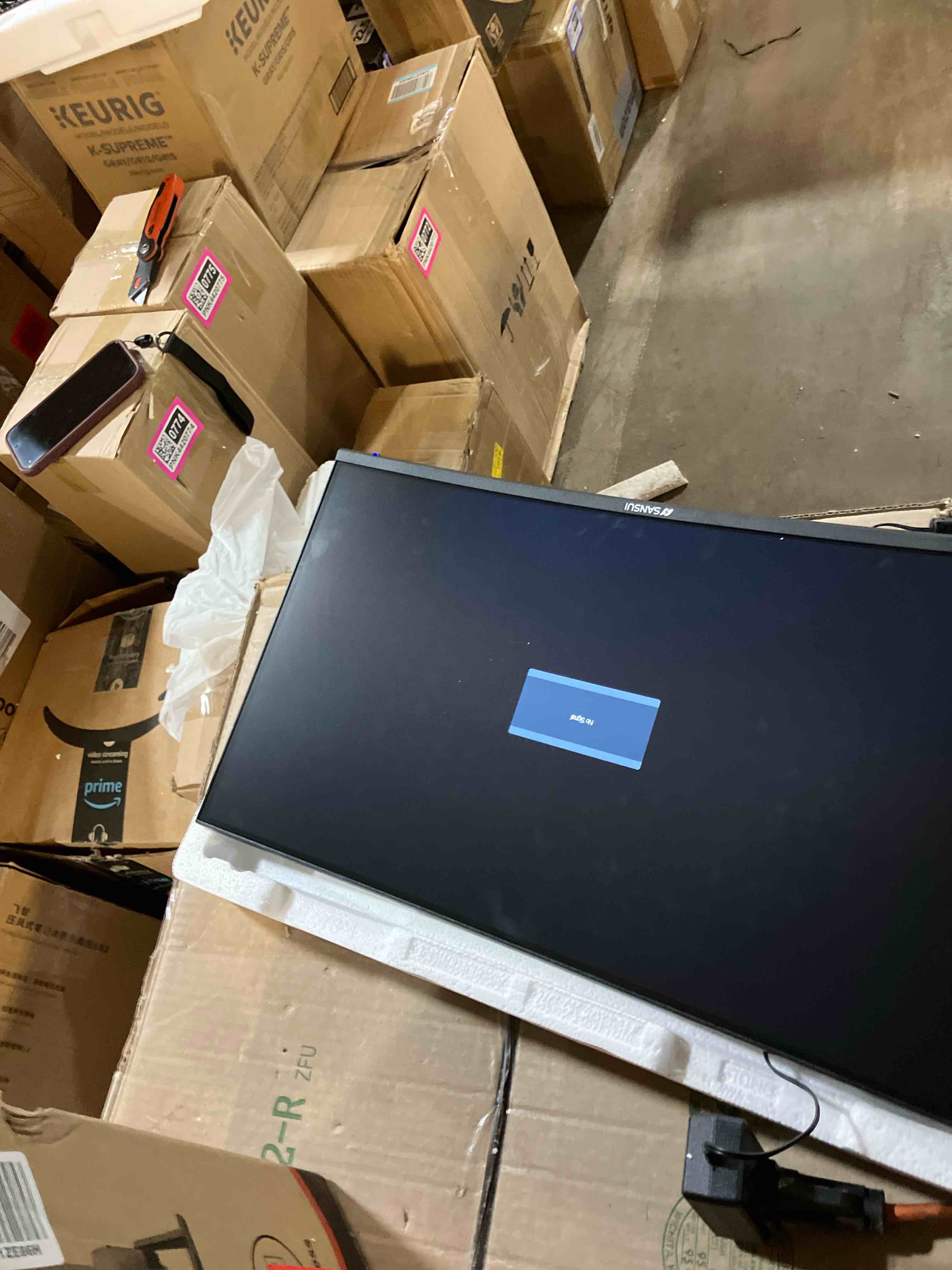 Condition photo showing New/Like New for SANSUI Curved Monitor 24 inch 100Hz USB Type-C Computer Monitor with Built-in Speakers- MPRT 1ms,Adaptive Sync,HDR,1500R,VESA 75x75mm Compatible, for Home and Office(ES-24C1) 27"/100Hz/USB-C/Speakers 24"/100Hz/USB-C/Speakers