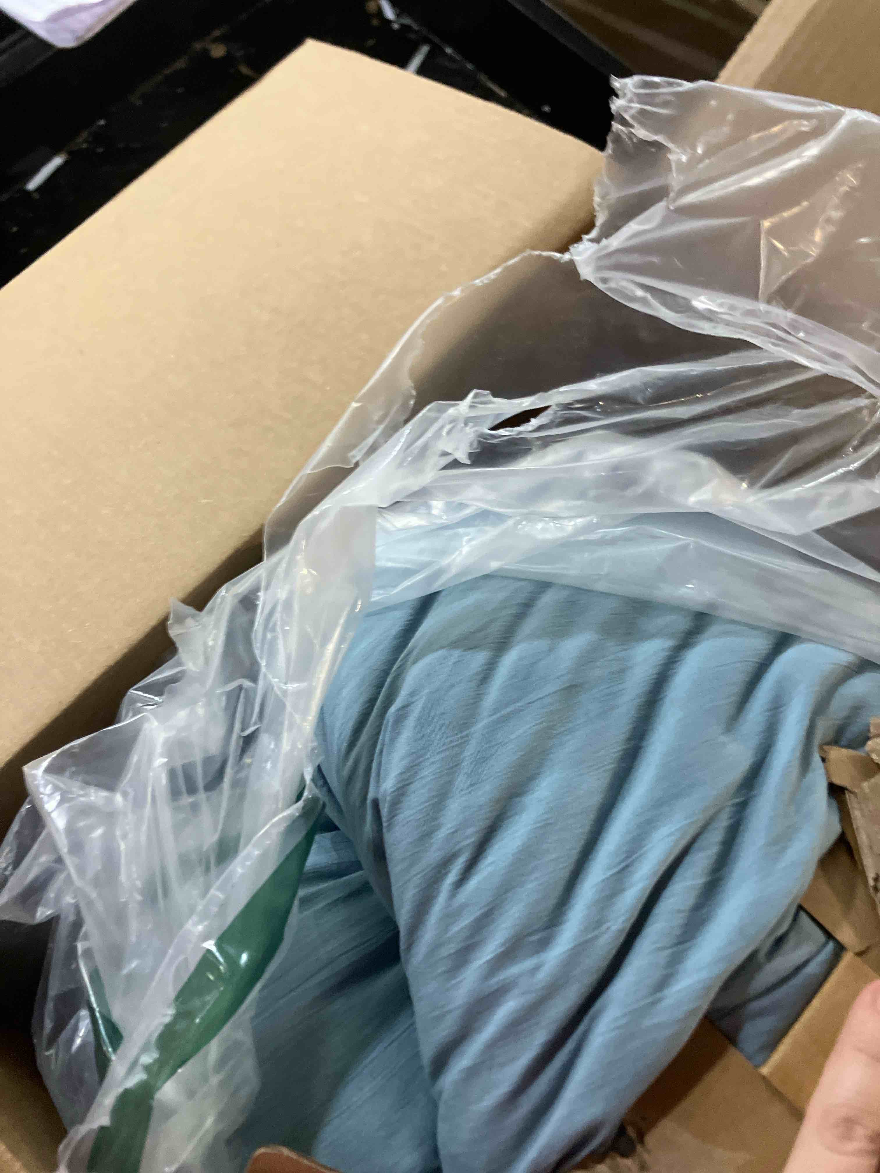 Condition photo showing Good Condition for Bedsure King Size Comforter Set, Dusty Blue Soft Prewashed Bedding for All Seasons, 7 Pieces Warm Winter Down Alternative Bed Set, Fluffy Bed in a Bag with Sheets, Pillowcases & Shams