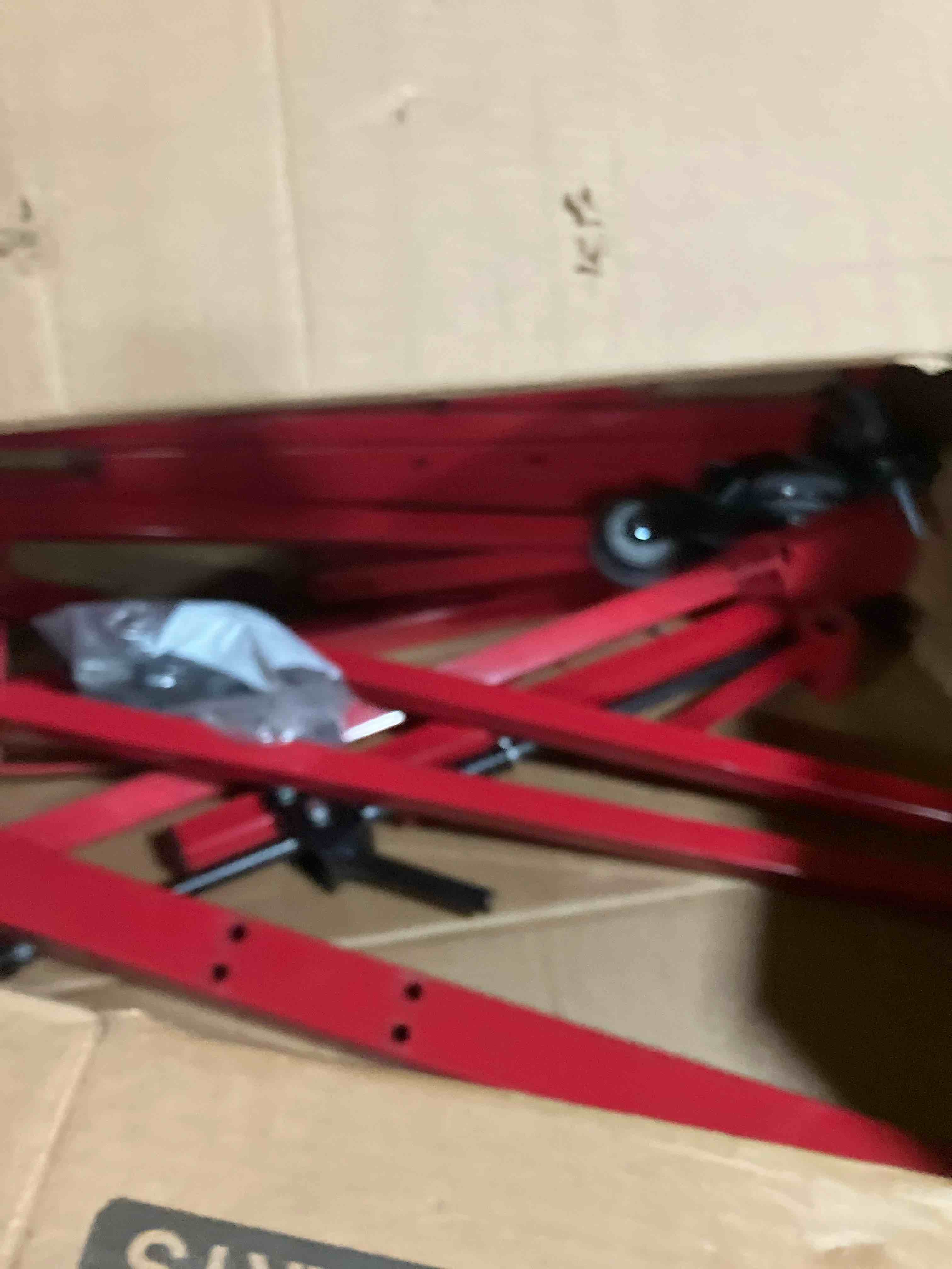 Condition photo showing Good Condition for MoJack HDL 500 NO 45501-OP Hydraulic Cylinder Lift Jack for Zero Turn Radius Riding Lawn Mower Maintenance and Repair, 500lb Lifting Capacity with Locking Bar for Added Safety